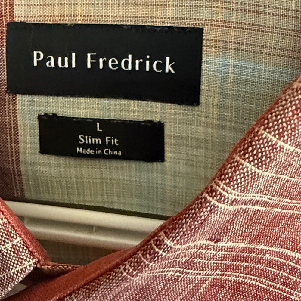 Paul Fredrick 100% Linen Multicolor Plaid Button Down Shirt. Excellent Condition - Picture 3 of 6